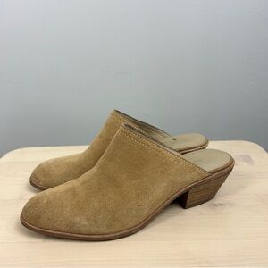 G.H. BASS Niki Suede Heeled Mule Tan Size 6.5 Western Neutral‎ Farm Classic
